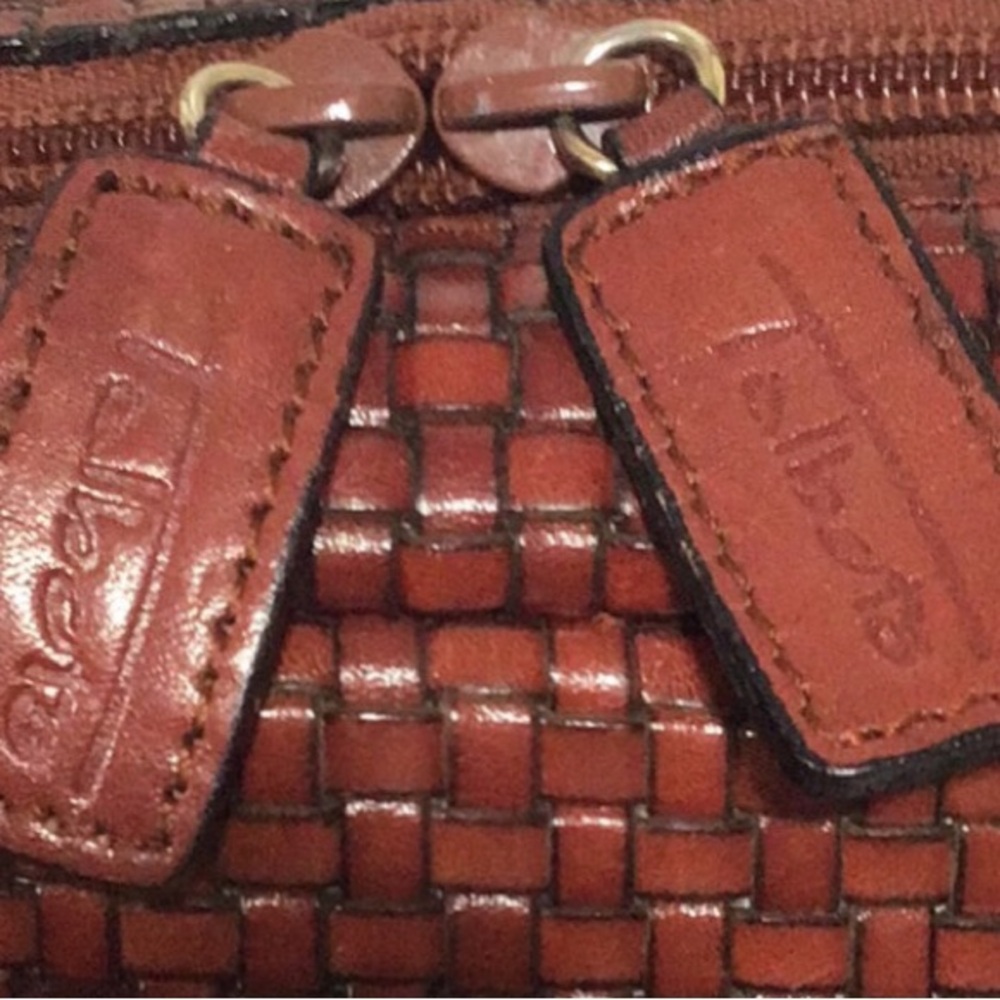 Vintage TALBOTS Woven Leather Shoulder Bag with Woven Shoulder Straps 1990s - Picture 9 of 13